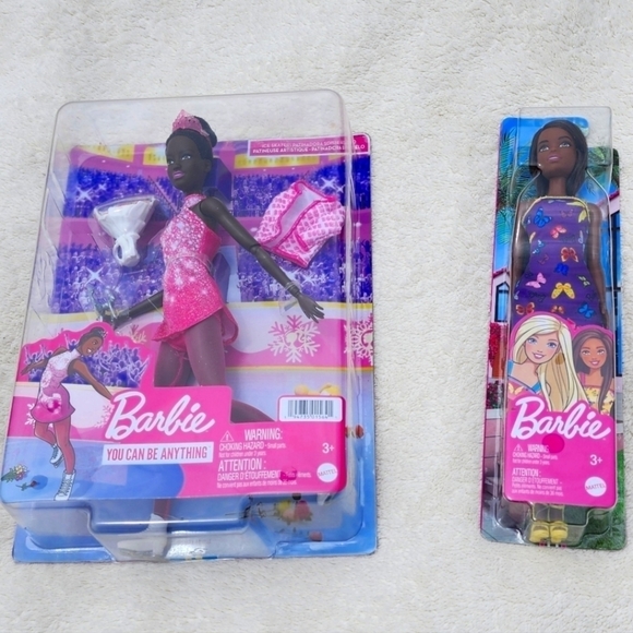 NWT Barbie dolls bundle of 2 swimming doll and ice-skater - Picture 1 of 4